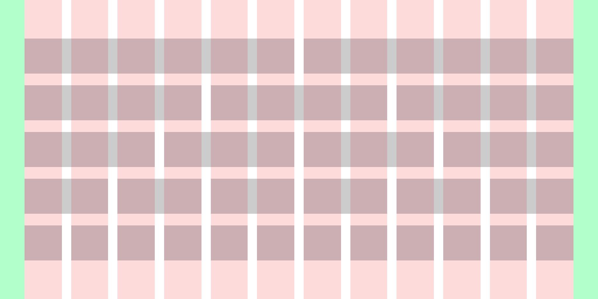 Divisional blocks laid out on a 12 column grid
