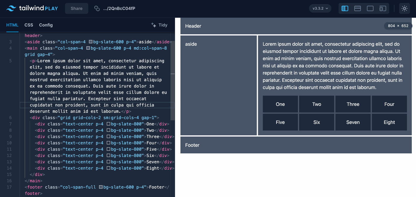 This is how it looks with the nested grid